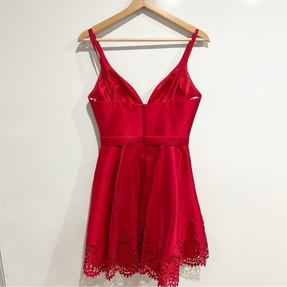 Sherri Hill A-Line Flare Formal Red Dress S50678 - Picture 5 of 13